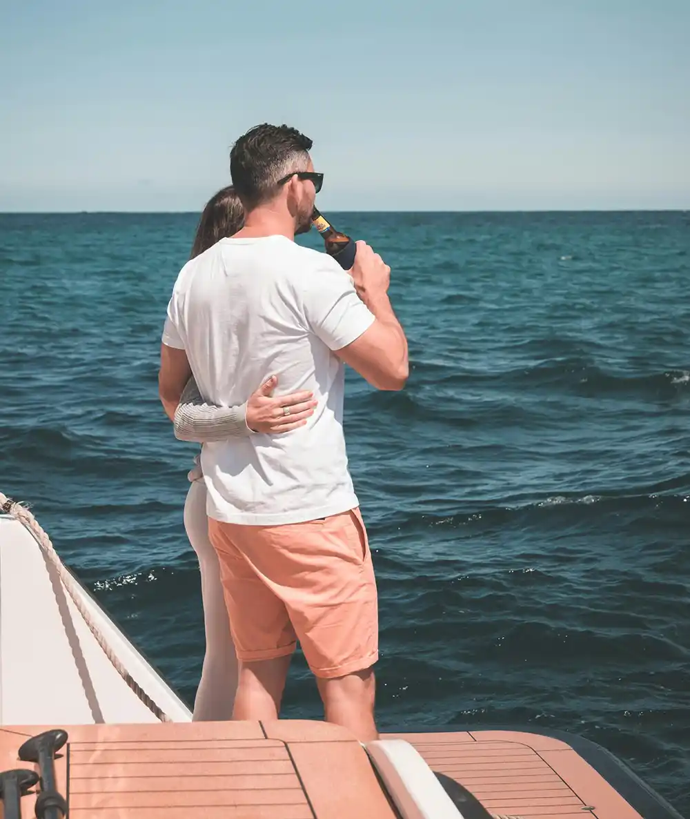 Couple Enjoying On Ship